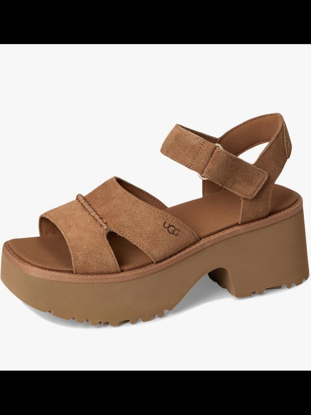 UGG Women's Brown Suede Chunky Platform Sandal